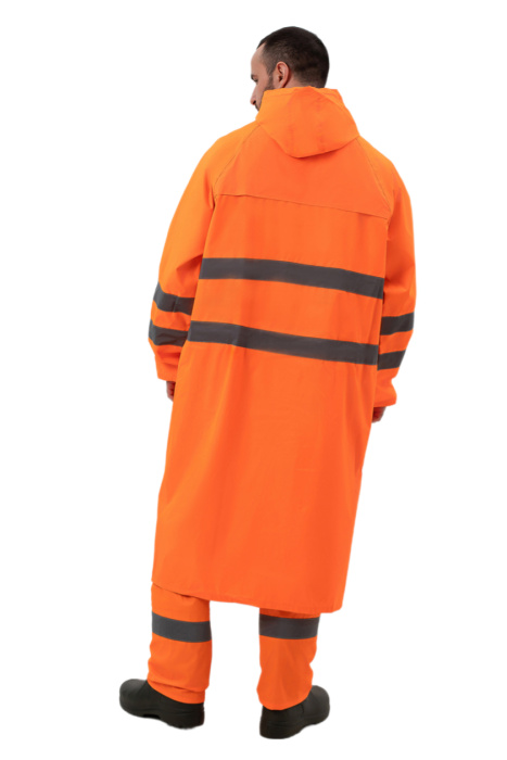 Плащ дождевик сигнальный оранжевый