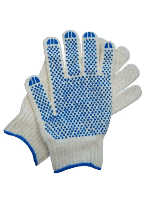 Перчатки хб 5-ти нитка  с ПВХ точка Лайт 10 класс
